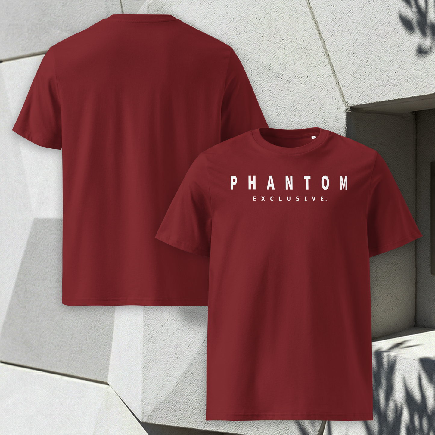 Modern Fitted T Shirt - Burgundy - White Text