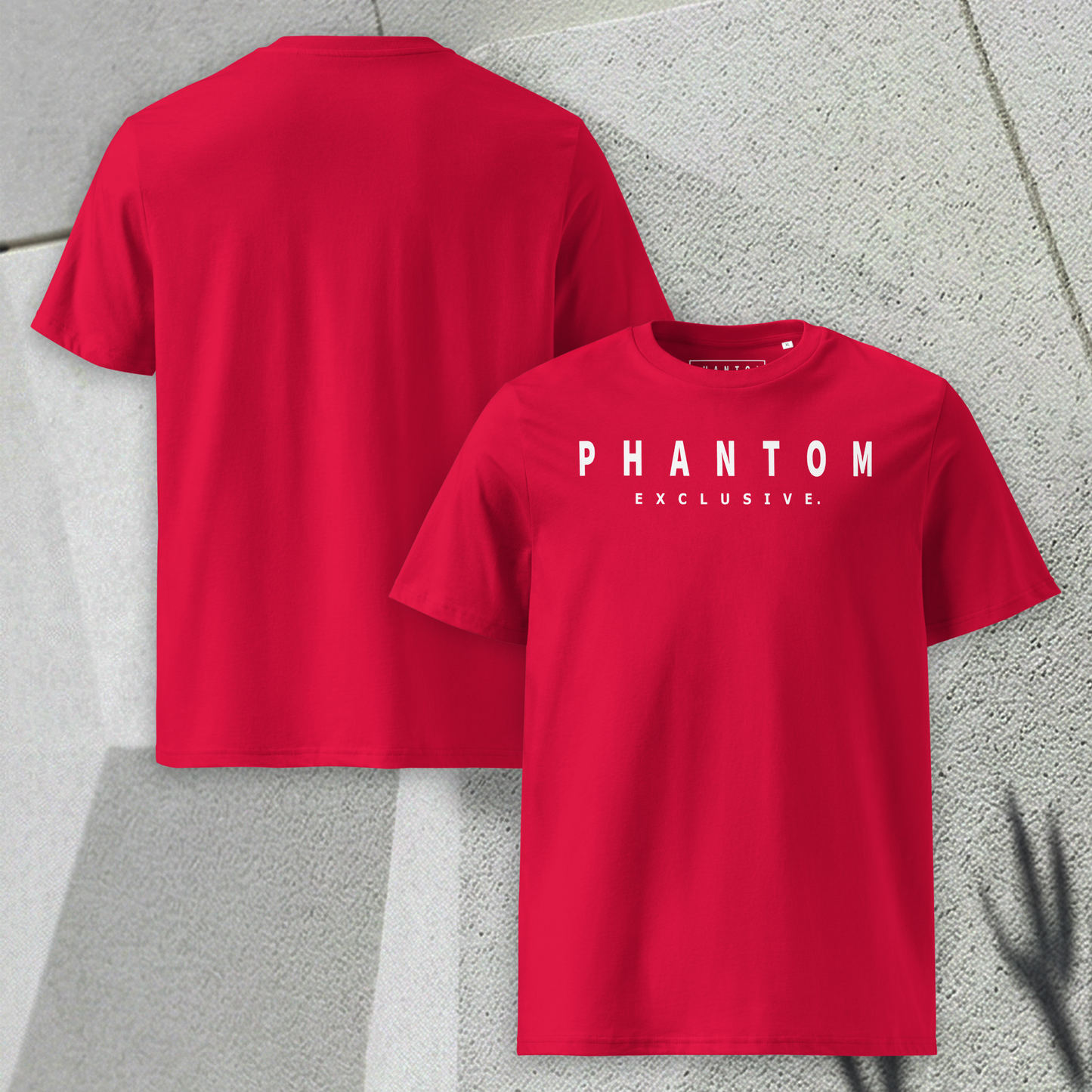 Modern Fitted T Shirt - Bright Red - White Text