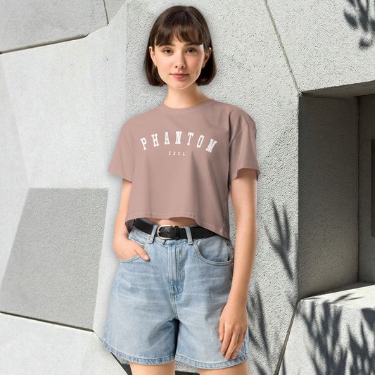 Women’s Summer Crop Top - Hazy Pink - White Text