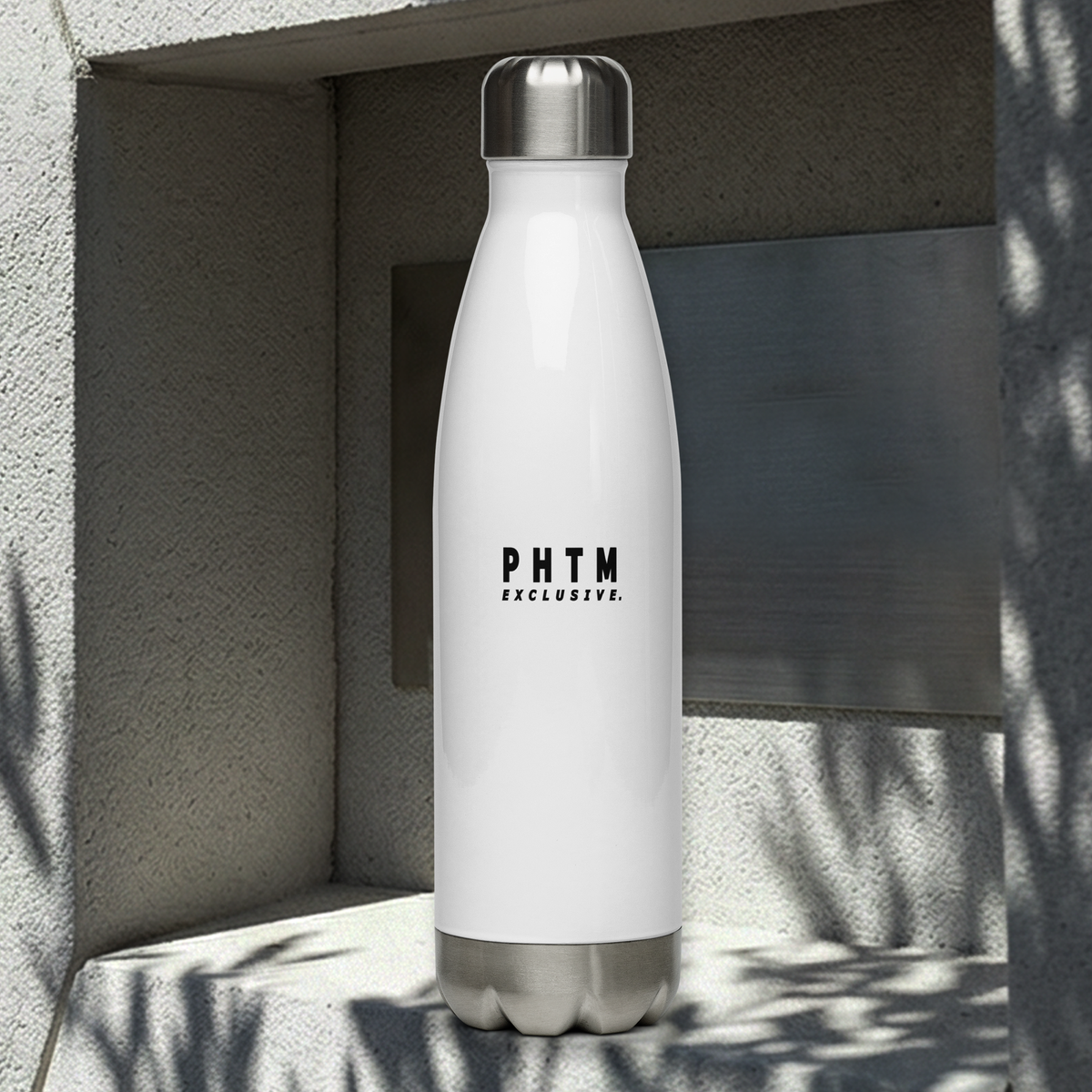 Stainless Steel Water Bottle - Black Text