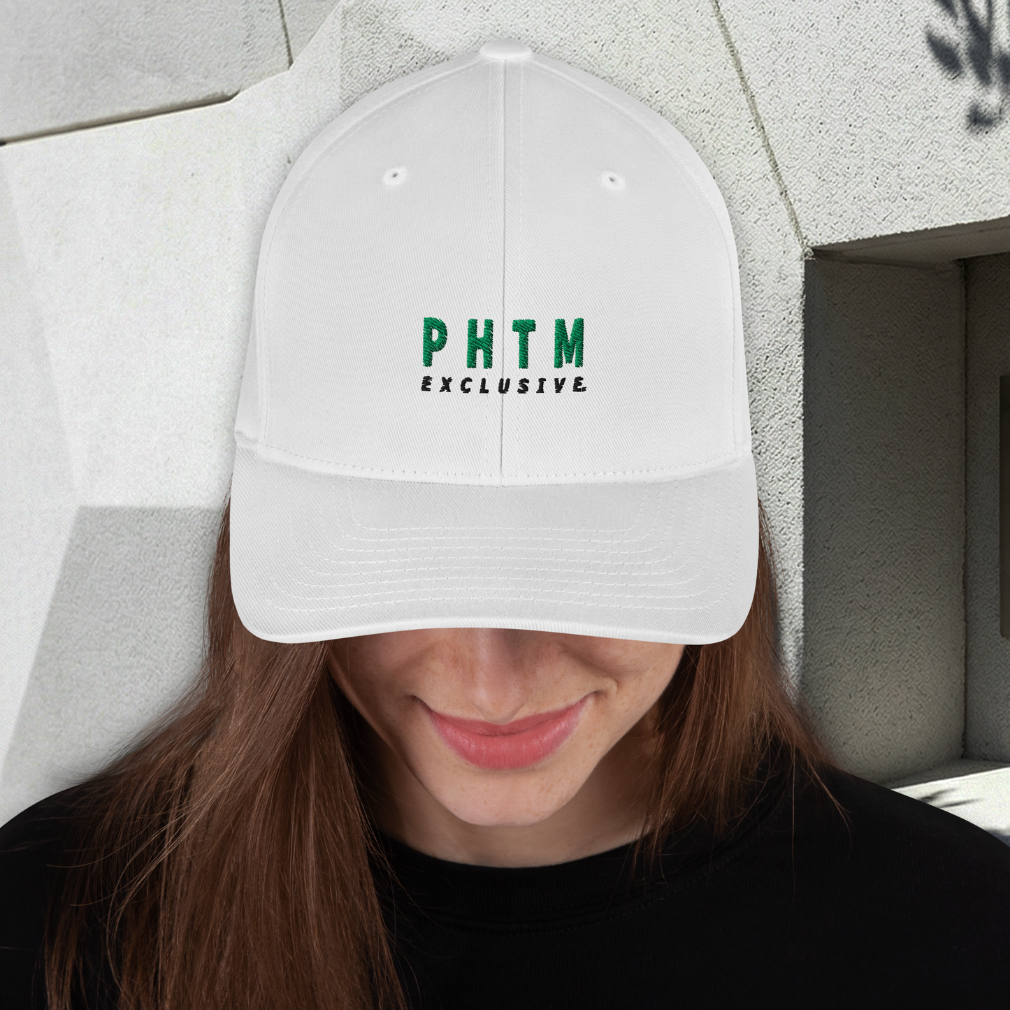 Structured Cap - Acronym Design - White - Pine Green Text