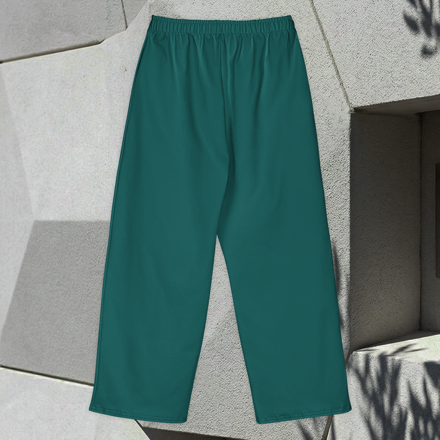 Wide Legged Cotton Joggers - Pine Green