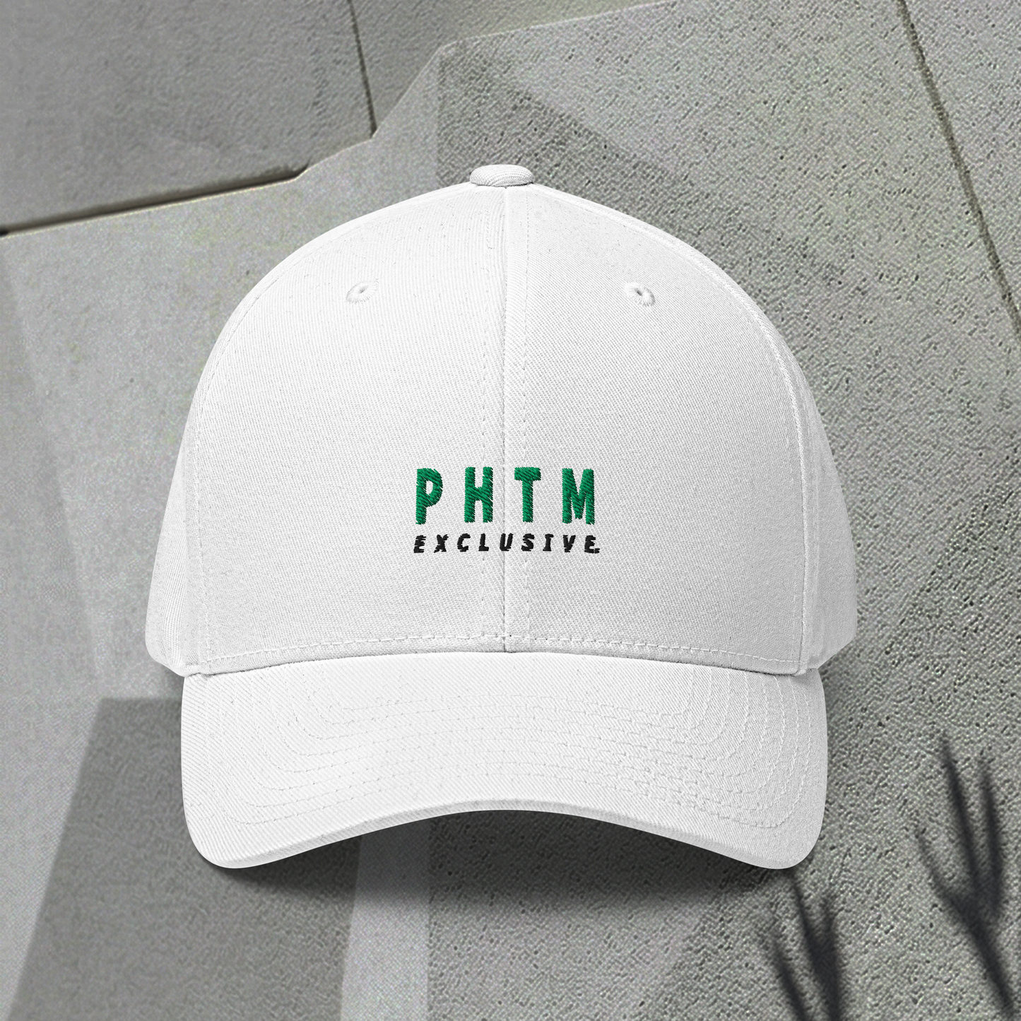 Structured Cap - Acronym Design - White - Pine Green Text