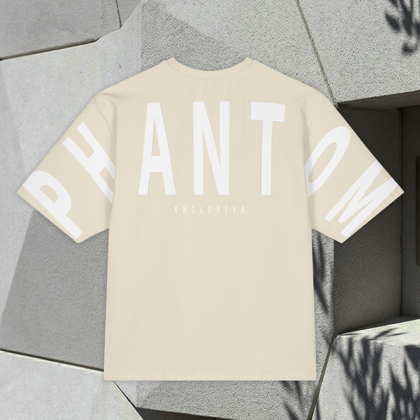 Oversized Large Text T Shirt - Light Beige