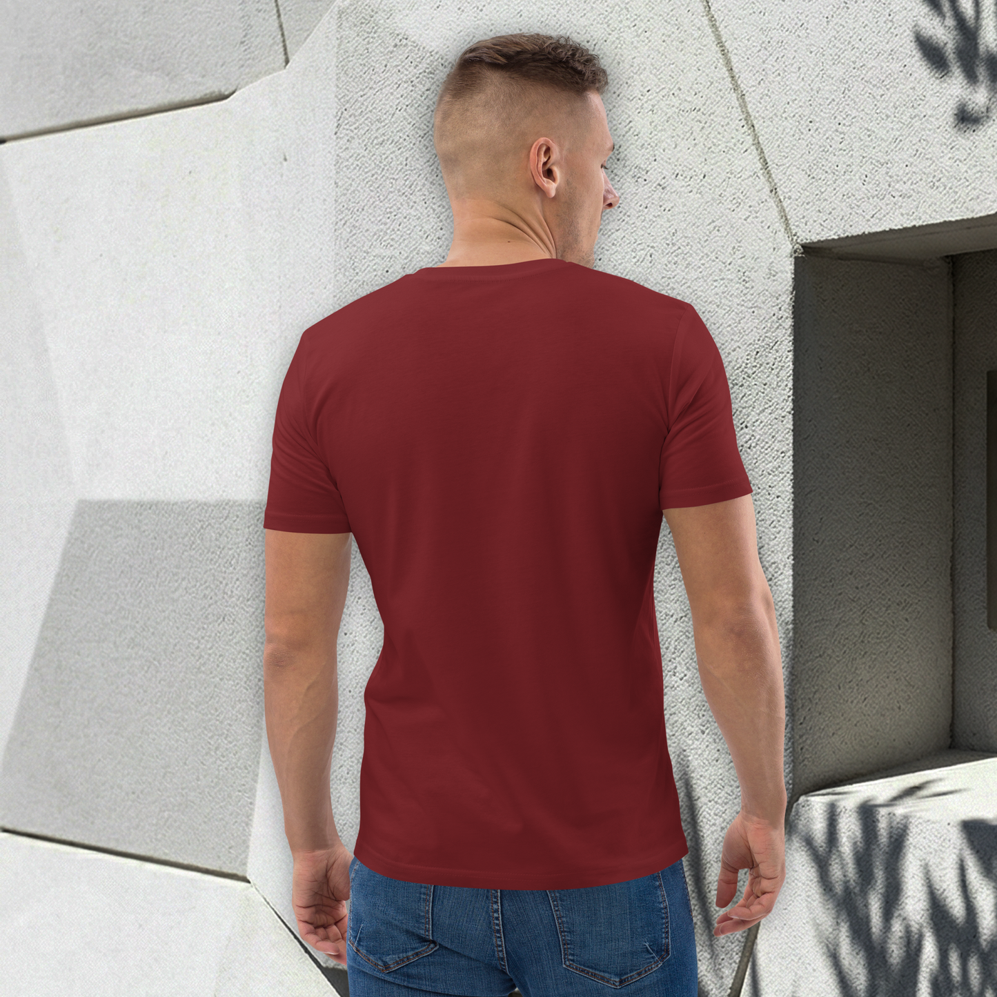 Modern Fitted T Shirt - Burgundy - White Text