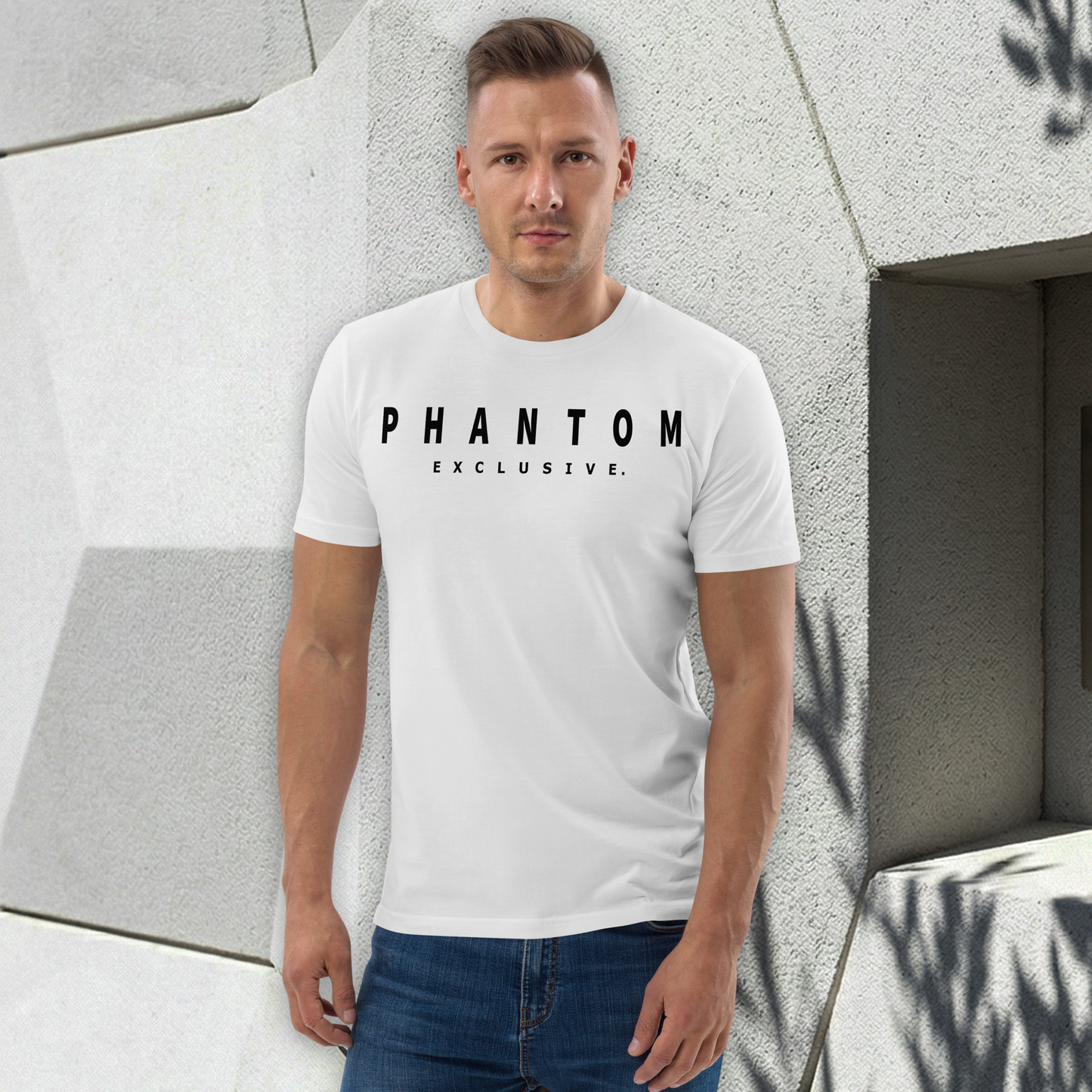 Modern Fitted T Shirt - White - Black Text