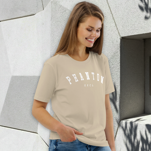 Women's - Varsity Top - Marl Beige, White text