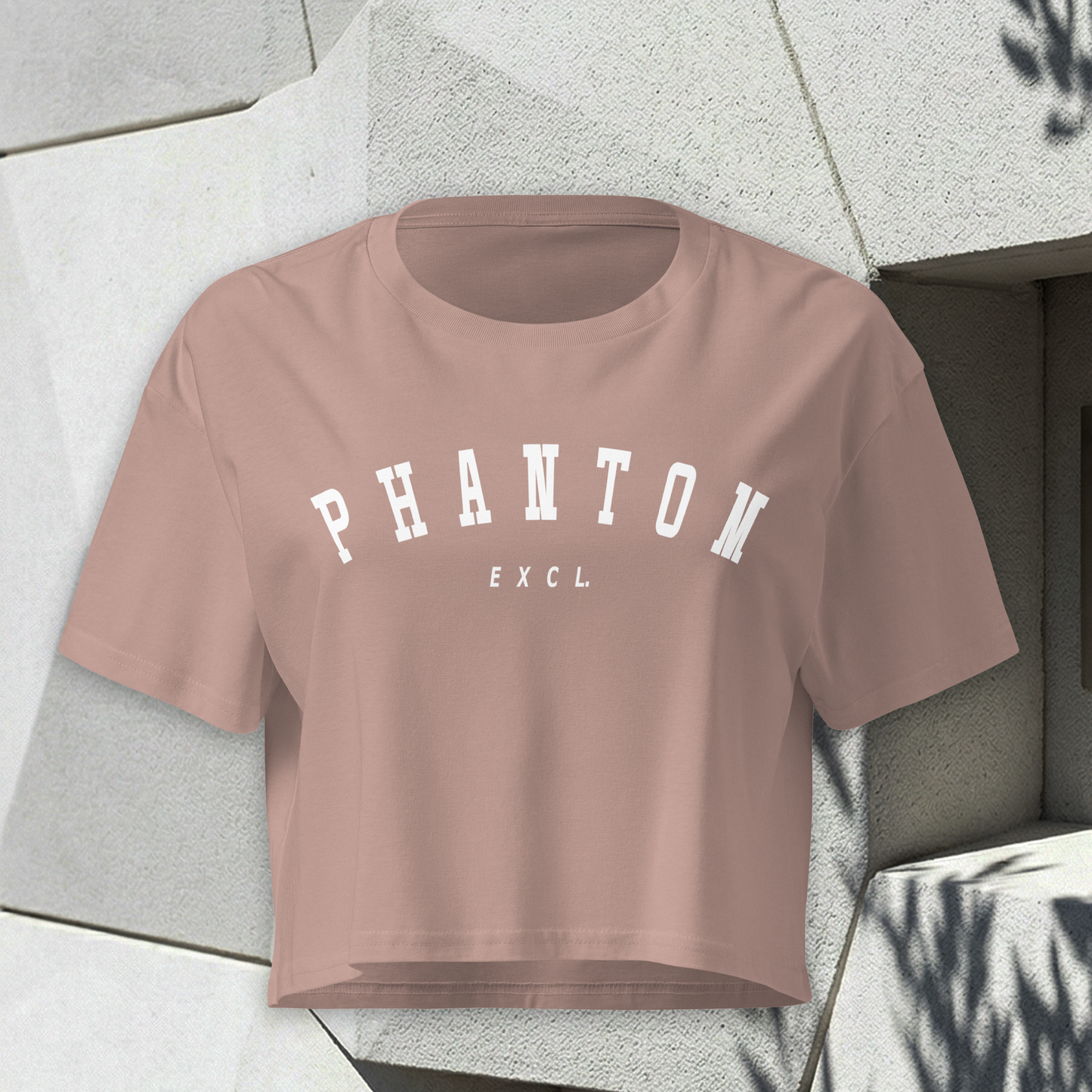 Women’s Summer Crop Top - Hazy Pink - White Text
