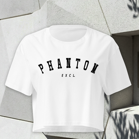 Women’s Summer Crop Top - White - Black Text