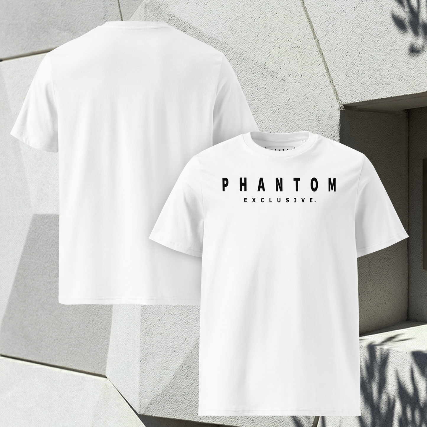 Modern Fitted T Shirt - White - Black Text
