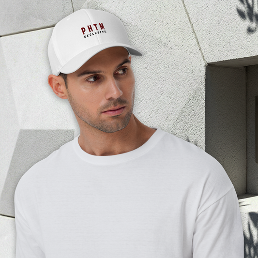 Structured Cap - Acronym Design - White - Burgundy Text