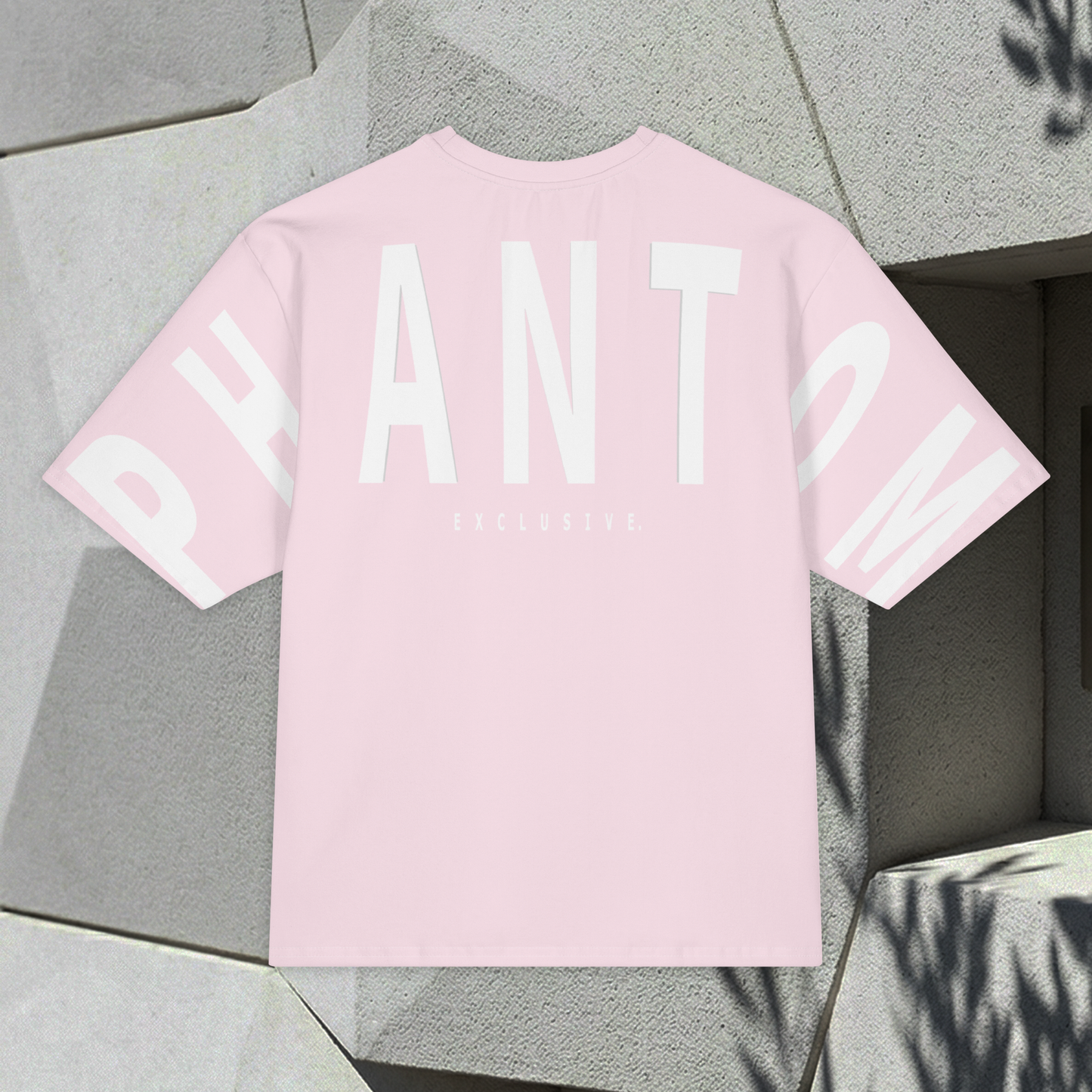 Oversized Large Text T Shirt - Light Pink