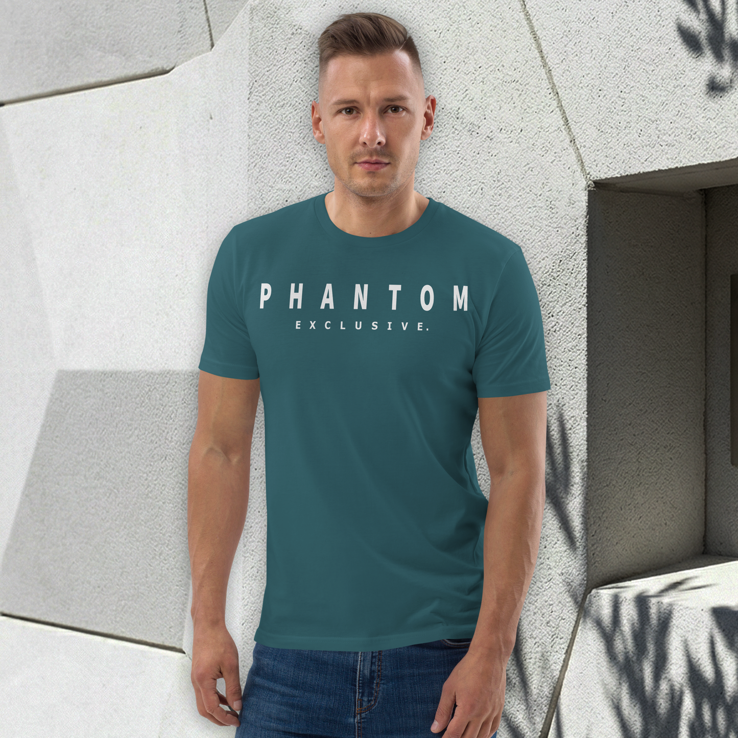 Modern Fitted T Shirt - Pine Green - White Text