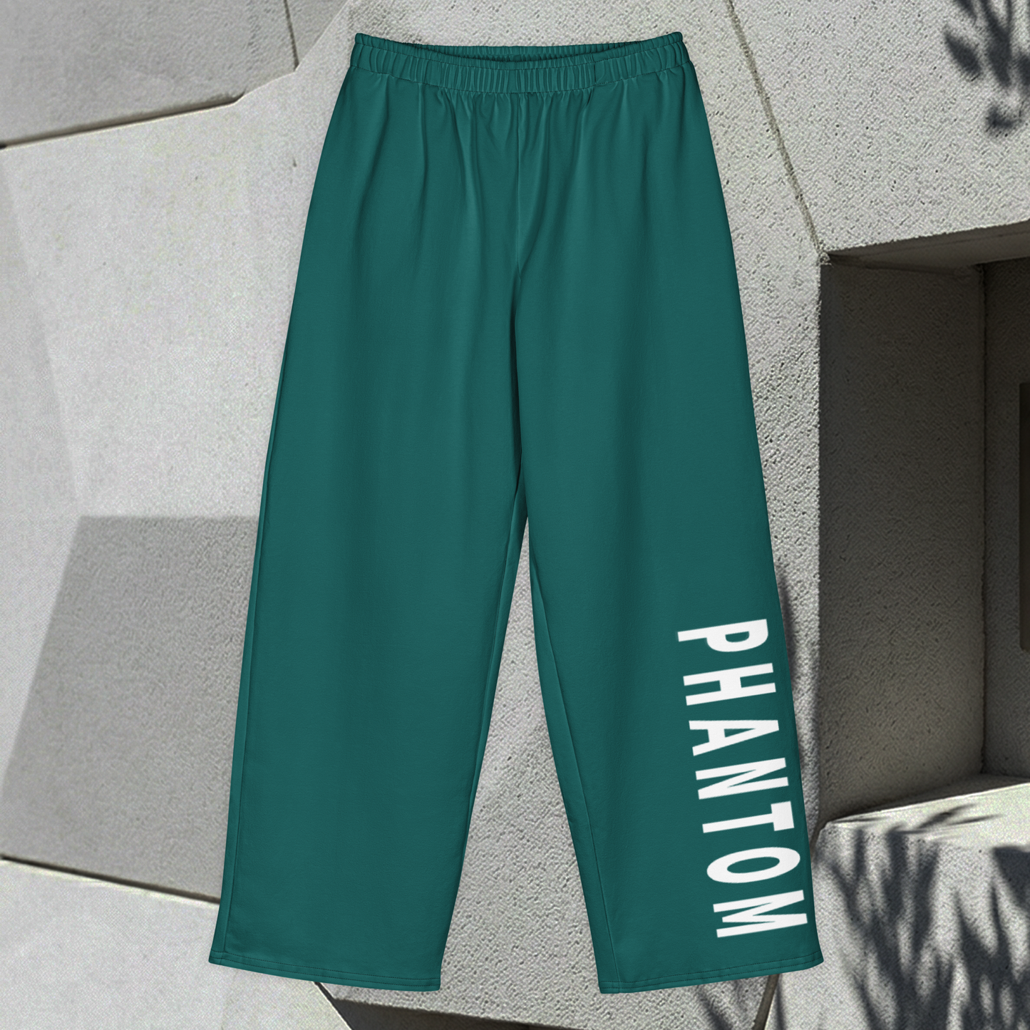 Wide Legged Cotton Joggers - Pine Green