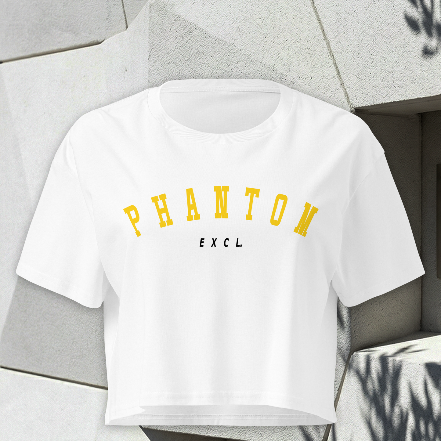 Women’s Summer Crop Top - White - Gold Text