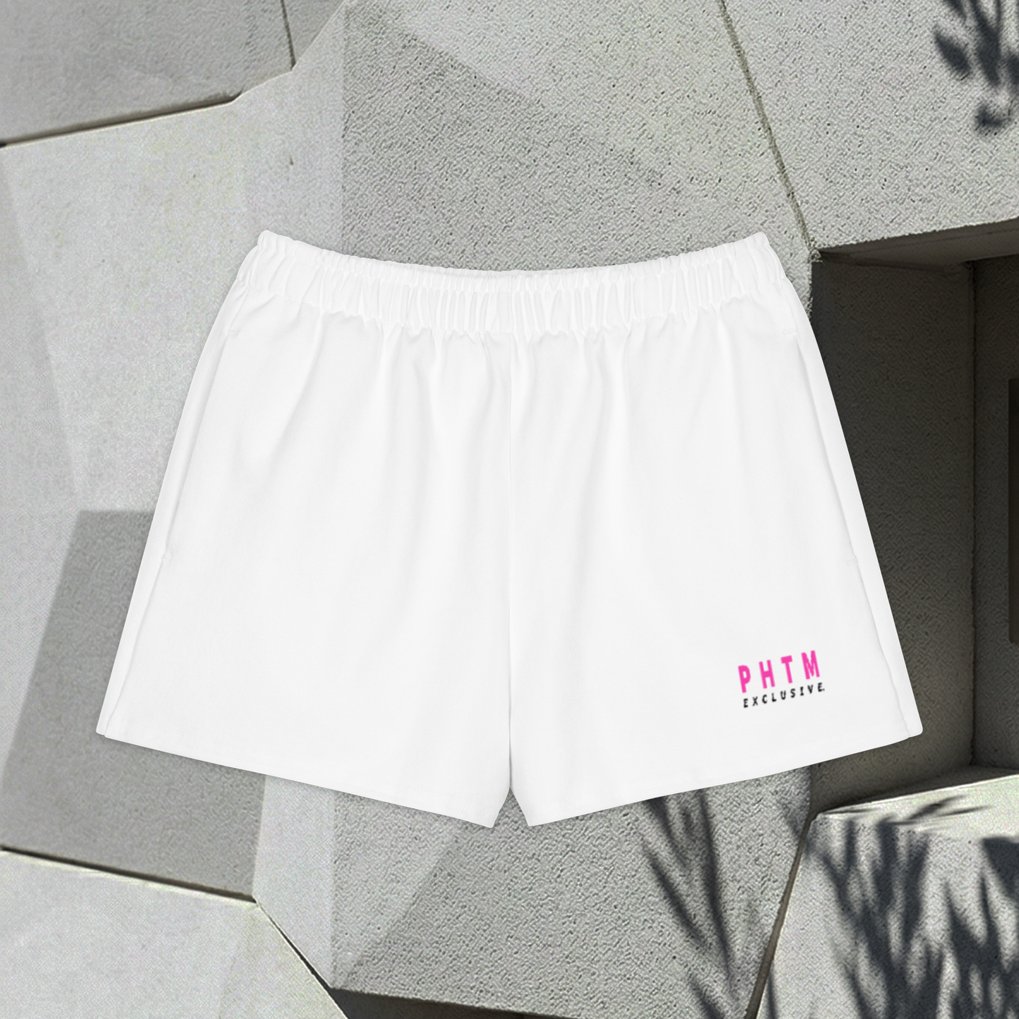 Womens Premium Cotton Shorts - Hot Pink Text
