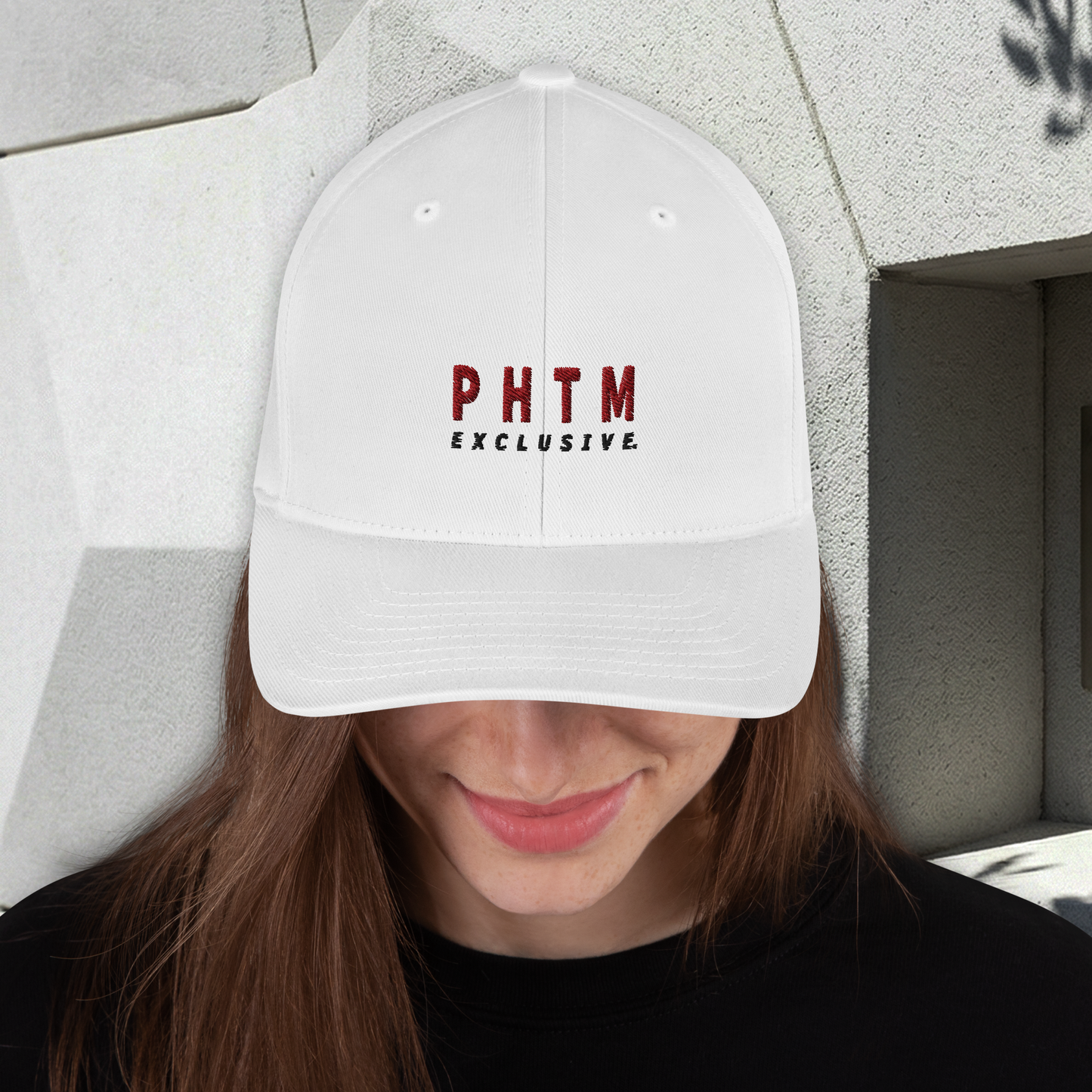 Structured Cap - Acronym Design - White - Burgundy Text