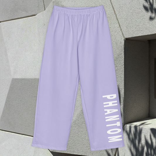 Wide Legged Cotton Joggers - Violet
