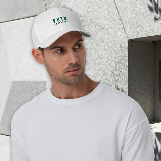 Structured Cap - Acronym Design - White - Pine Green Text