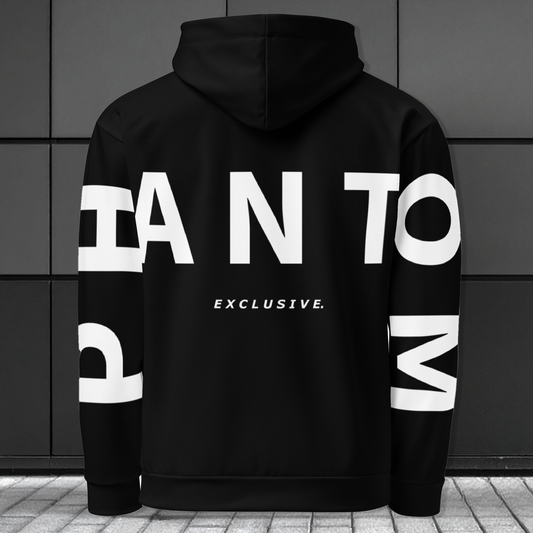 Large Text - Premium Active Hoodies - Black - White Text