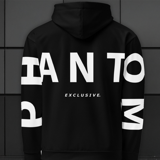 Womens - Large Text - Premium Hoodies - Black - White Text
