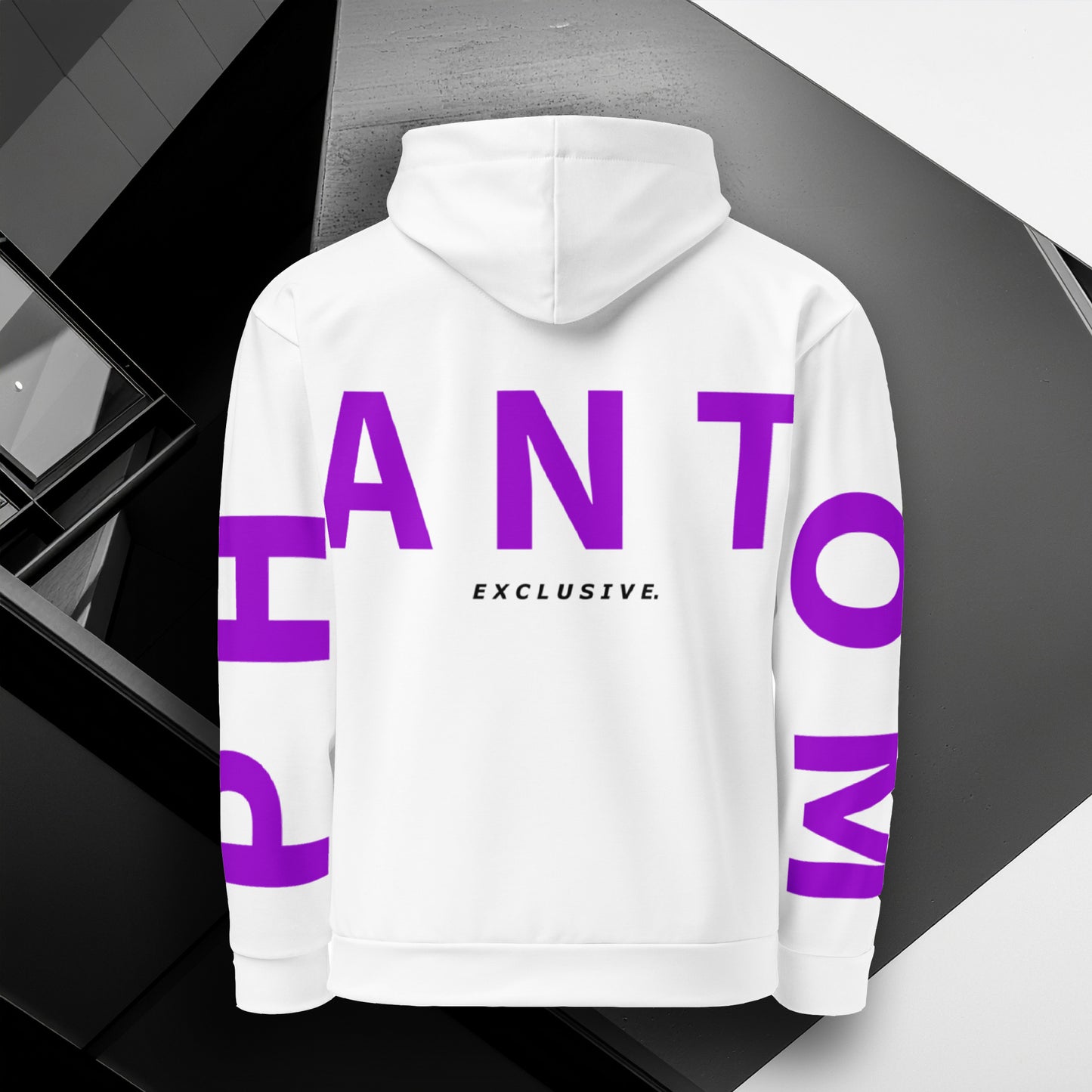 Women's - Premium Cotton Large Back Text - Limited Edition Hoodie - White & Purple