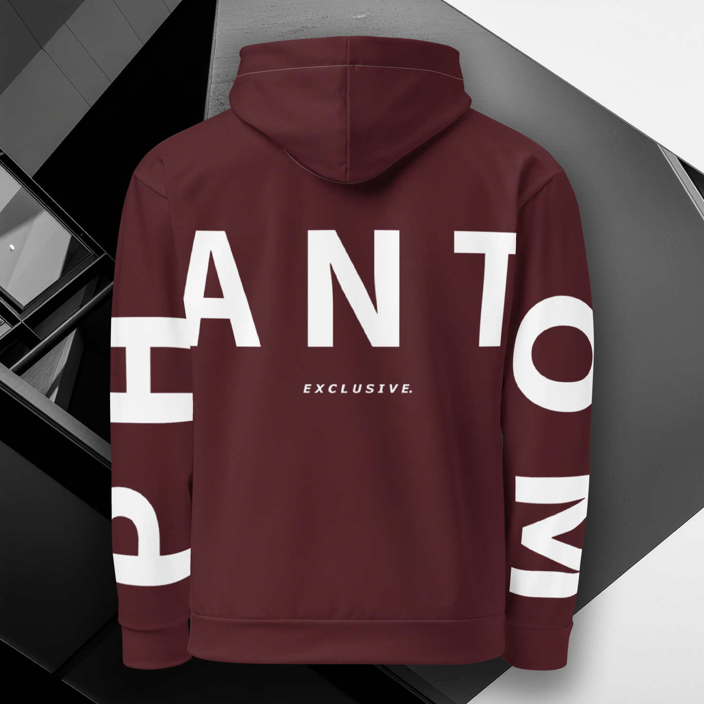 Women’s Premium Cotton Hoodie - Large Text - Burgundy