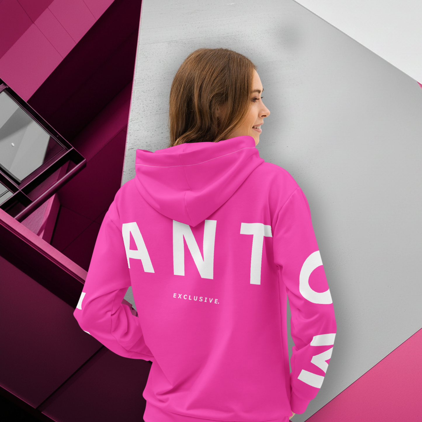Women's - Premium Cotton Hoodie - Hot Pink