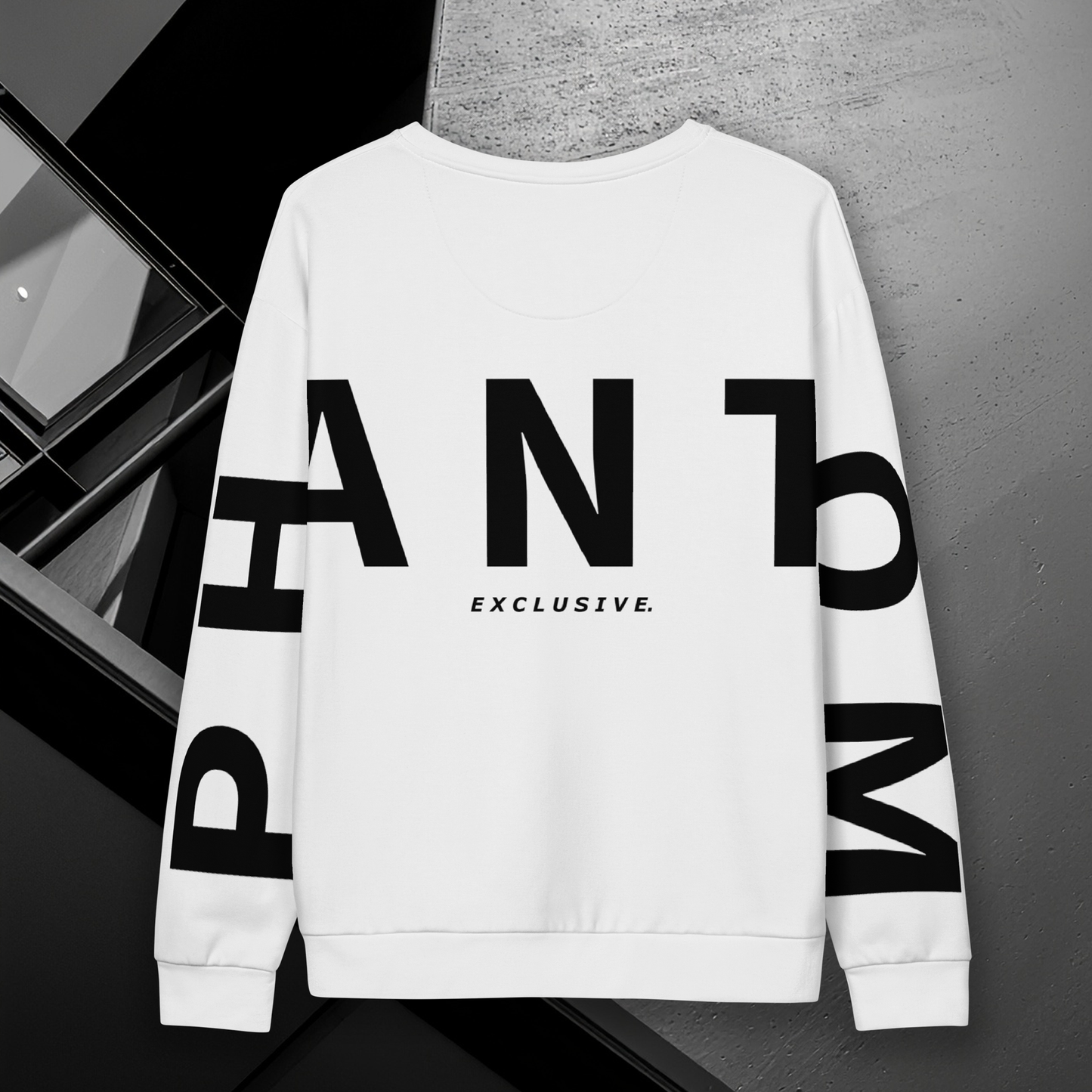 Women's - Premium Cotton Relaxed Jumper - Black & White