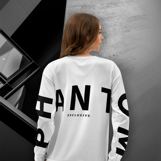 Women's - Premium Cotton Relaxed Jumper - Black & White