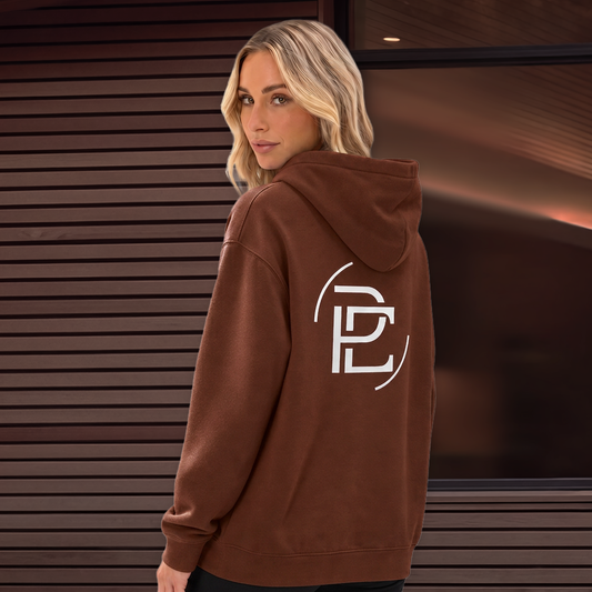 Relaxed Hoodie Merged Logo - Chestnut