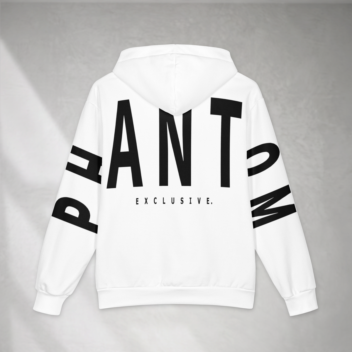 Oversized Cotton Hoodie - Black Large Text