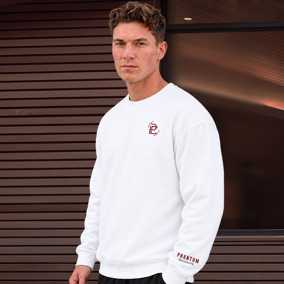 Large Text Oversized Jumper - Burgundy Text