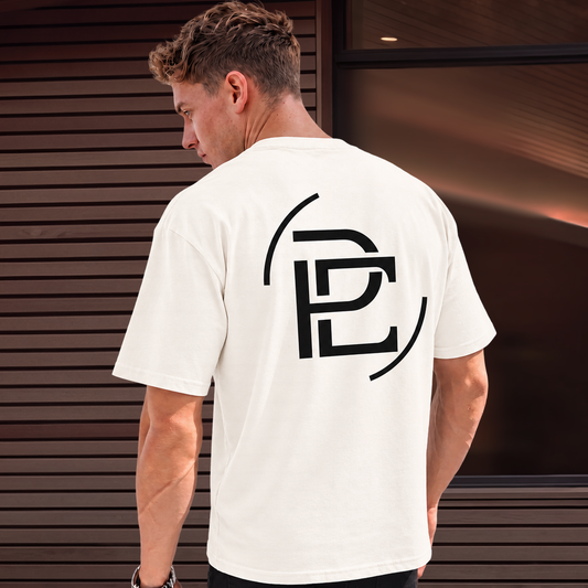 Oversized T Shirt - Merged Logo - Vintage White