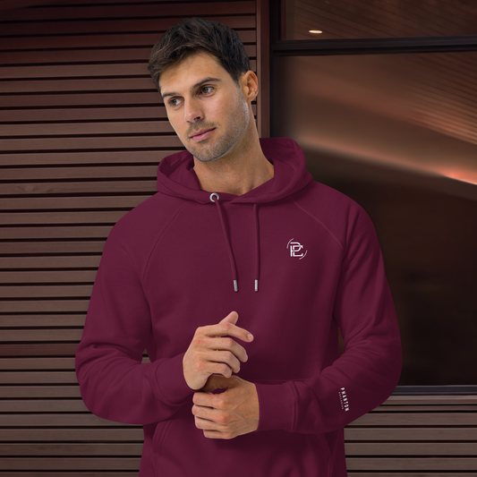 Regular Fit Merged Logo Hoodie - Burgundy