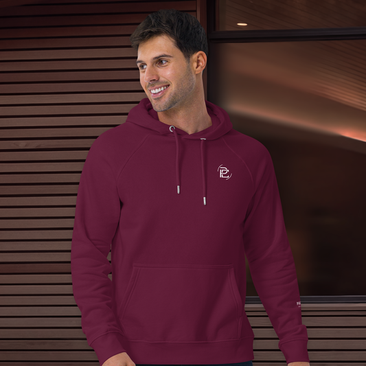 Regular Fit Merged Logo Hoodie - Burgundy