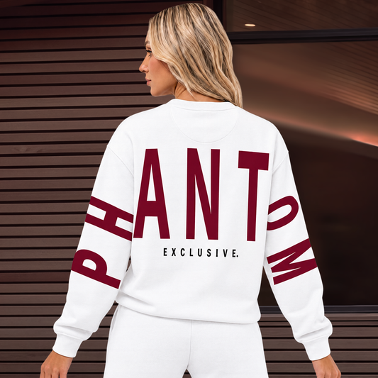 Large Text Oversized Jumper - Burgundy Text