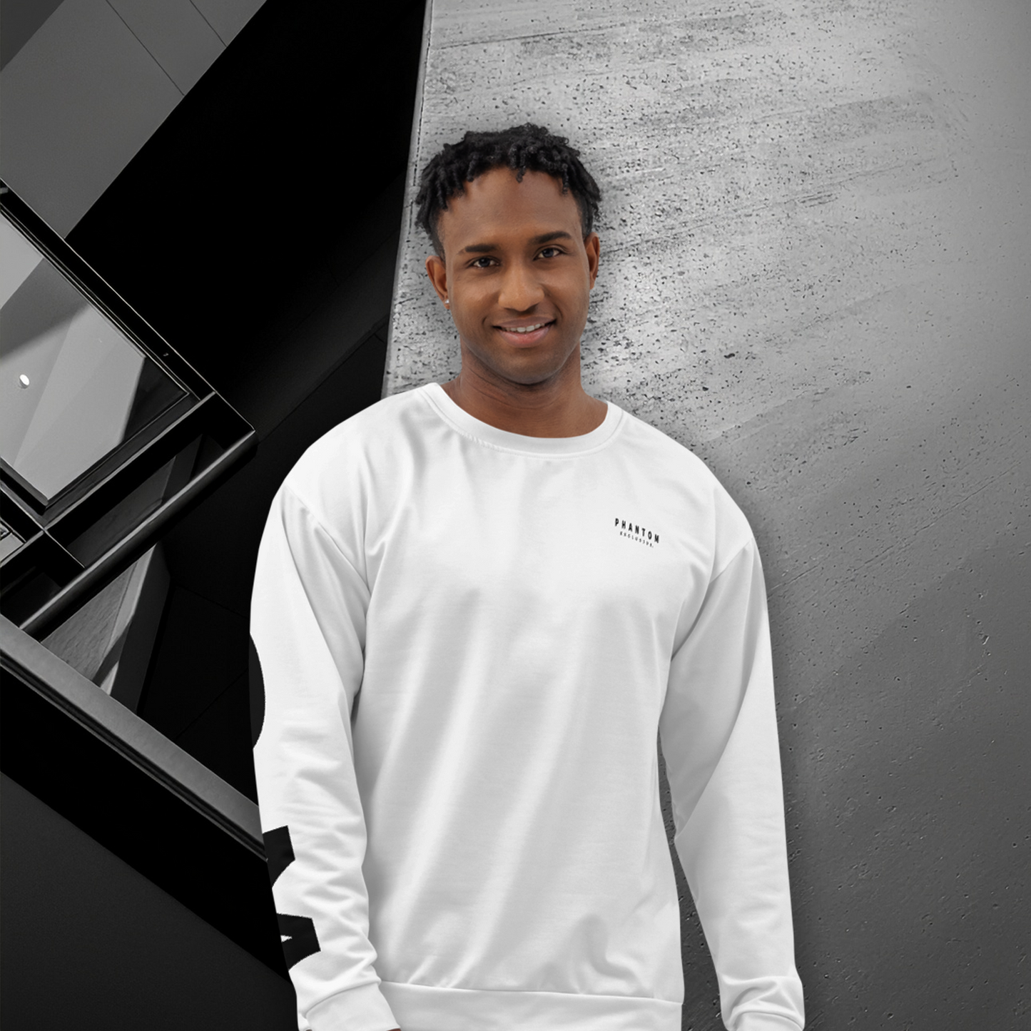 Premium Cotton Relaxed Jumper - Black & White