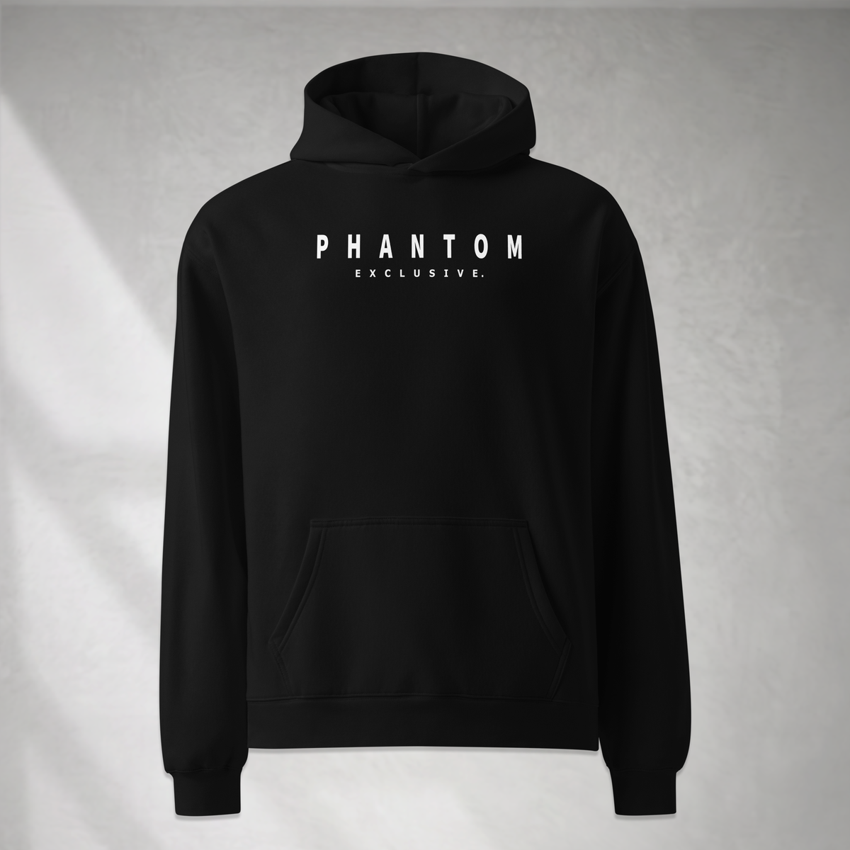 Relaxed Modern Text Hoodie - Black & White