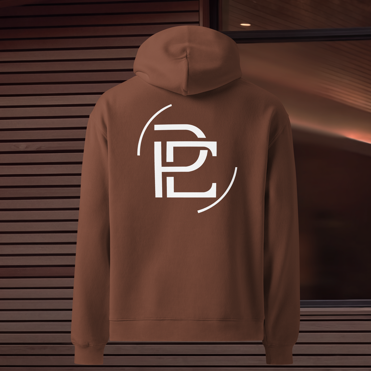 Relaxed Hoodie Merged Logo - Chestnut