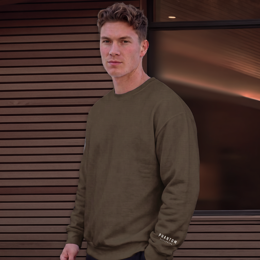 Large Text Oversized Jumper - Chocolate Brown