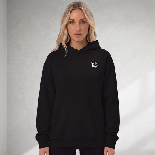 Relaxed Hoodie Merged Logo - Black