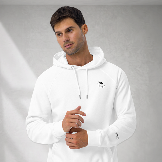 Regular Fit Merged Logo Hoodie - White