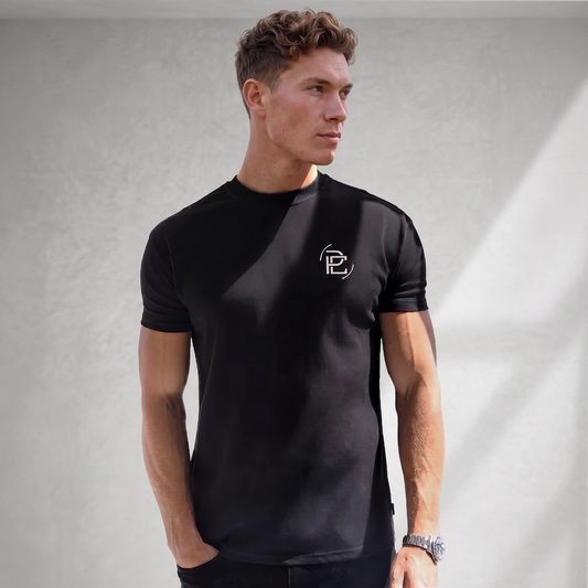 Merged Logo Premium T Shirt - Black