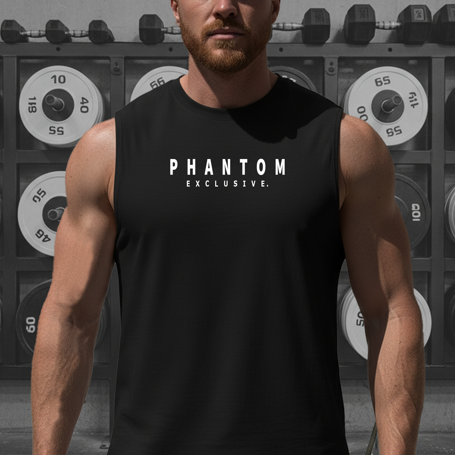 Men's - Premium Muscle Fit Tank Top - Modern Text
