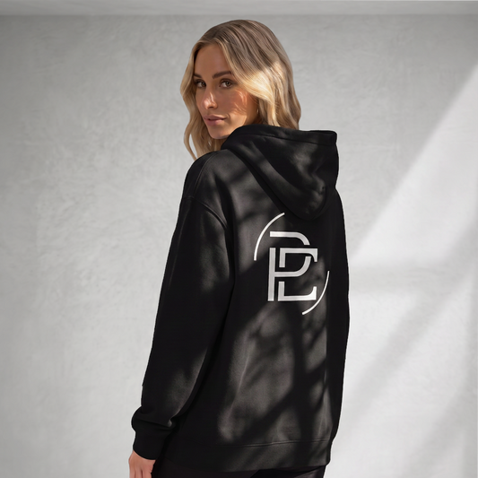 Relaxed Hoodie Merged Logo - Black