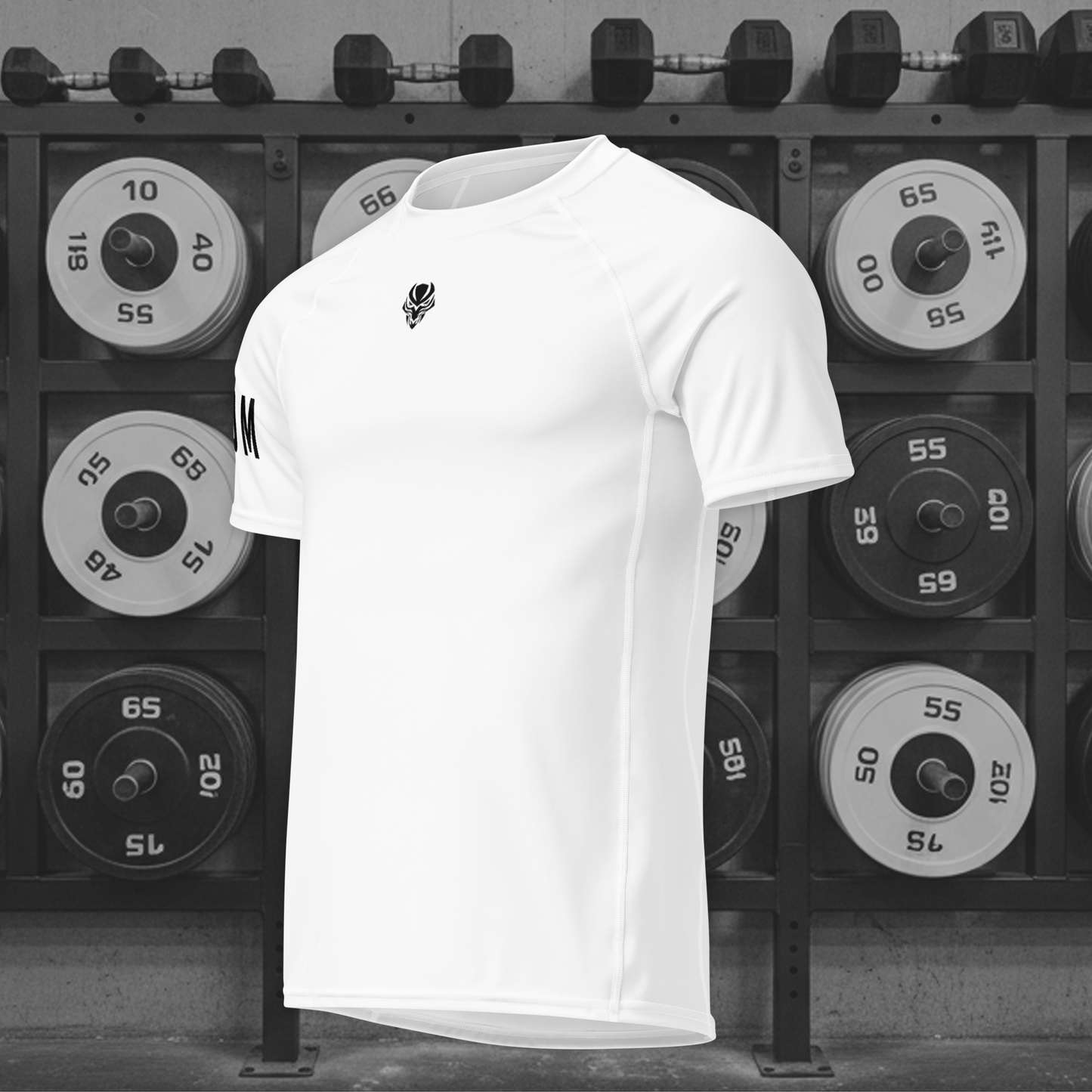 Muscle Fit Gym Top - Sleeve Design - White