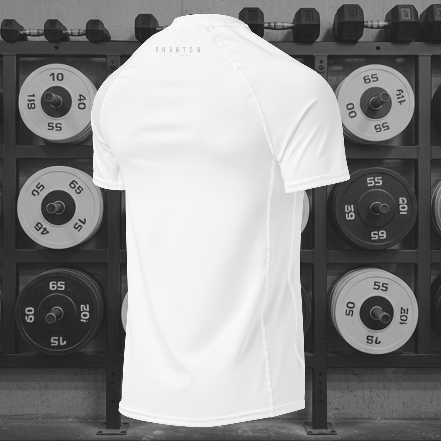 Muscle Fit Gym Top - Acronym Design - Light Grey Text