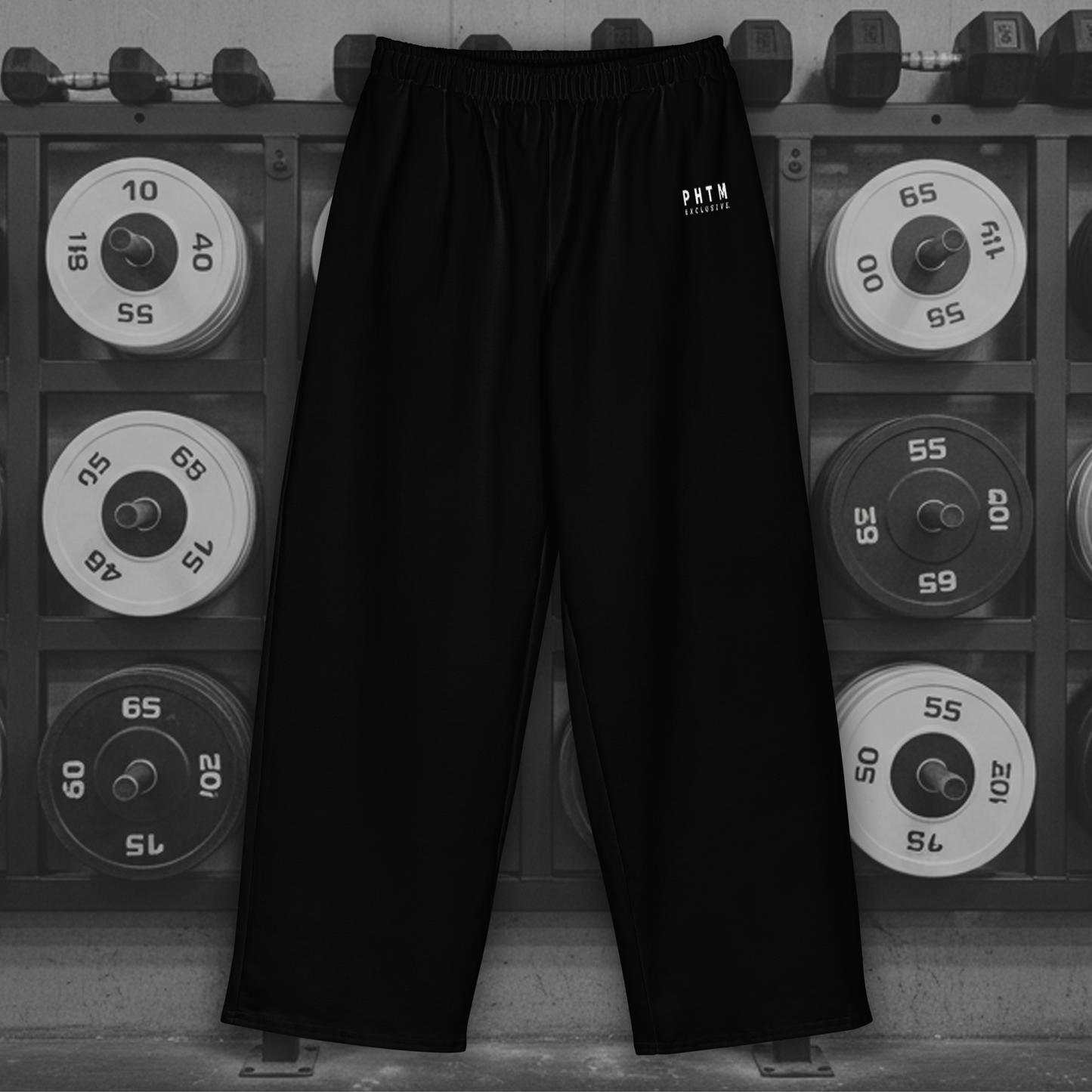 Wide Legged Cotton Joggers - Black