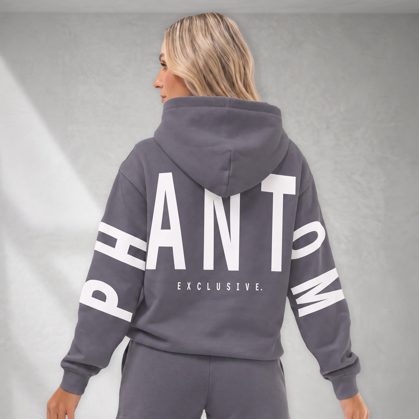 Oversized Cotton Hoodie - Charcoal